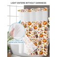 thumbnail image 4 of No Hook Cloth Fabric Shower Curtain with Snap in Liner, Orange Pumpkin Fall Waterproof Shower Curtains Set with See Through Top Window, Thanksgiving Coffee Rustic Berry Bath Curtains Shower 72"x84", 4 of 6
