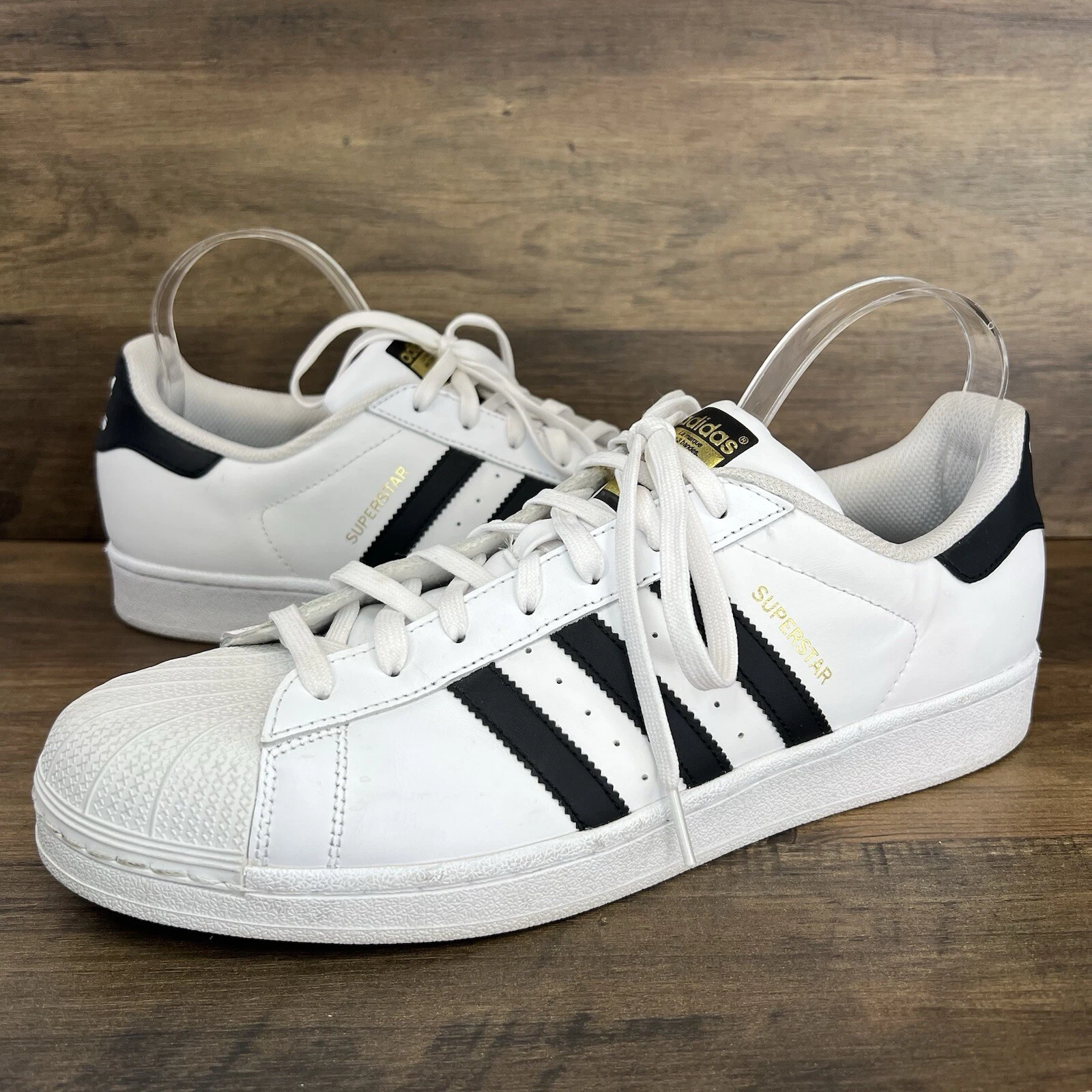 Adidas Shoes Superstar Men Size 12 US C77124 White Black Leather Athletic |  Walmart en lnea