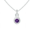 thumbnail image 1 of Angara Collier en Améthyste Naturelle - Pendentif Solitaire Rond en Améthyste avec Nœud Infini en Platine pour Femmes, 1 of 8