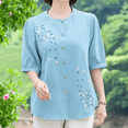 thumbnail image 2 of Women's Cotton Linen Comfortable Shirt - Exquisite Embroidery Design, 2 of 6