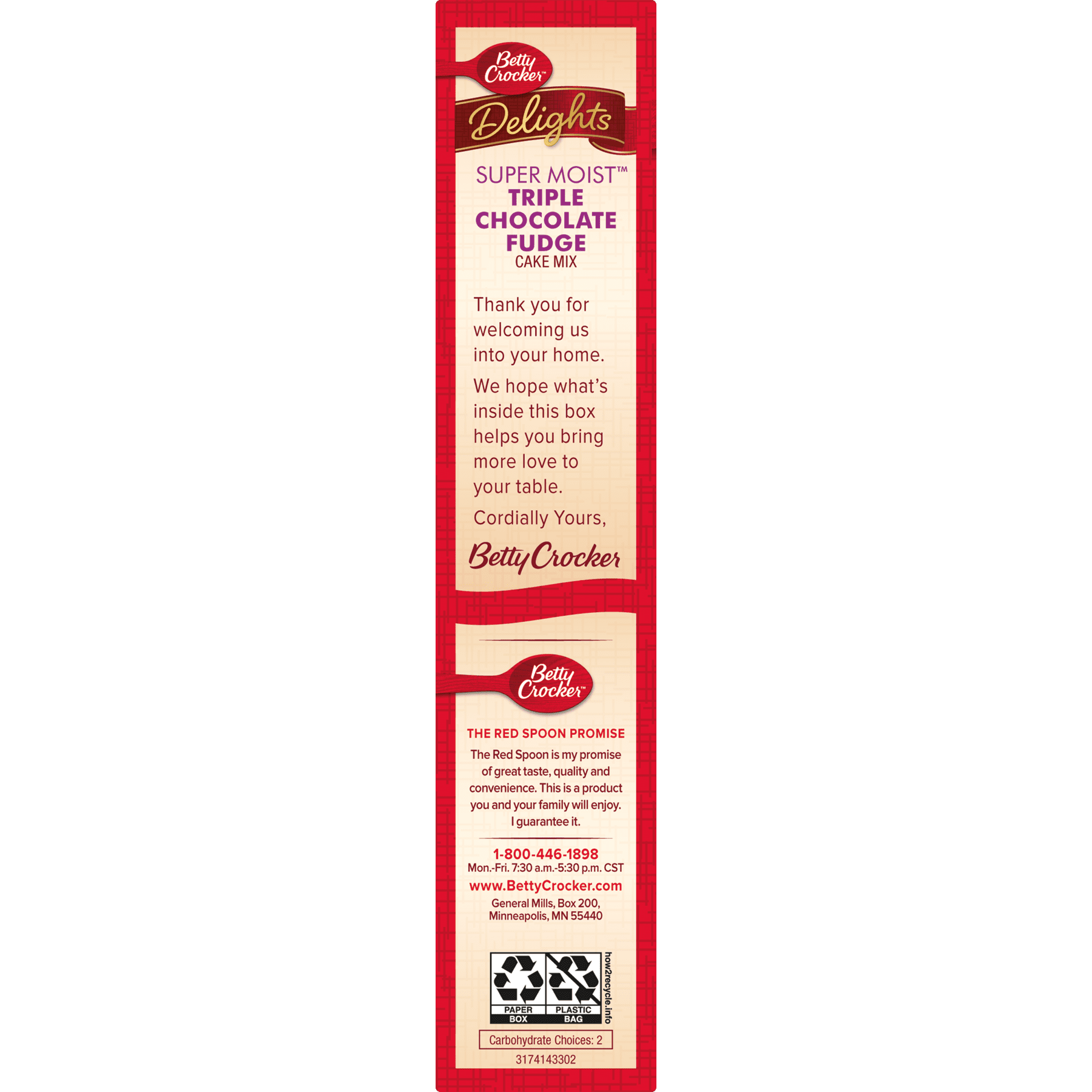 Betty Crocker Super Moist Triple Chocolate Fudge Cake Mix, 1525 Betty Crocker Super Moist Triple Chocolate Fudge Cake Mix, 1525