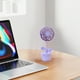 thumbnail image 5 of Ventilador de mano portátil, recargable por USB, ventilador de mesa, operado por base, ventilador de pestañas para maquillaje, mujeres niñas, al aire libre, morado, 5 of 8