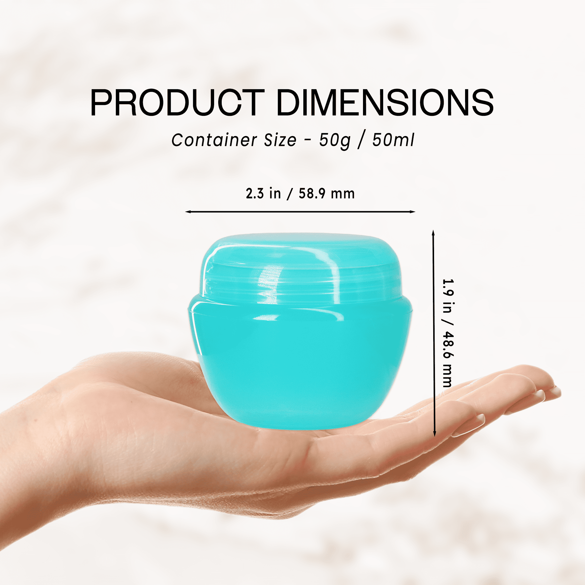 Beauticom 72 Jars 50G/50ML Round Frosted Container Jars with Inner Liner and Lid - Teal