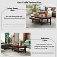 thumbnail image 4 of Solid Wood Oval Coffee Table with Drawer and Storage Shelf, Traditional Vintage Center Table for Living Room Bedroom, 4 of 6