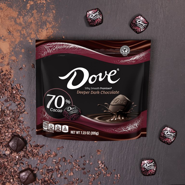 DOVE PROMISES Deeper Dark Chocolate 70% Cacao, 7.23 Ounce Bag