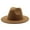 Coffee, variant on Unisex Adult Minimalist Woolen Fedora Jazz Hat Wide Flat Brim Felt Panama Cap for Men Women Elegant Autumn Winter Formal Accessory Everyday Casual Apparel