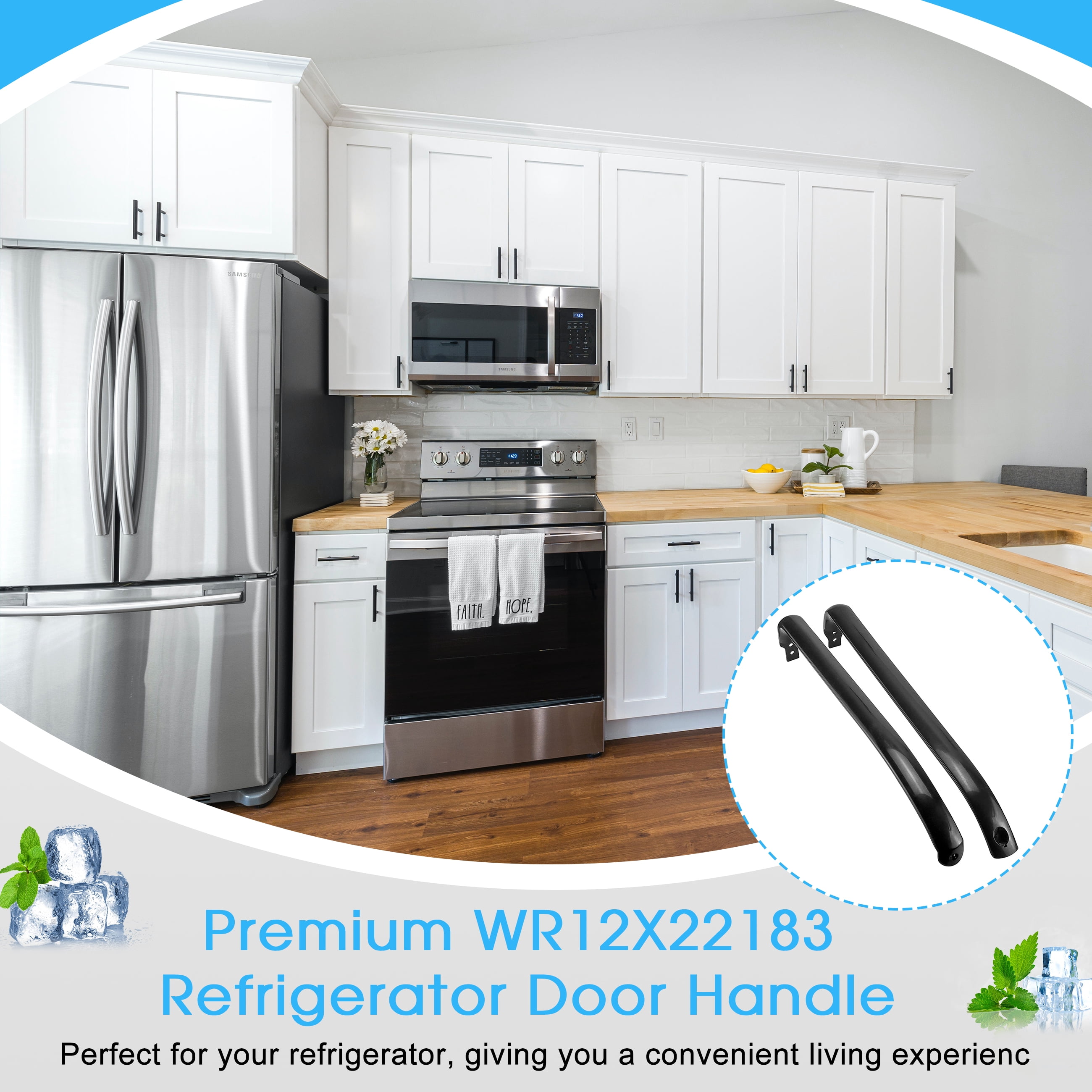 Beaquicy Refrigerator Door Handle for GE WR12X11008 Replacement