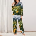 thumbnail image 2 of Sigee Mountain Daisy Meadow for Women’s Pajama Sets Long-Sleeved Pjs Sets for Women 2 piece Sleepwear-X-Large, 2 of 7