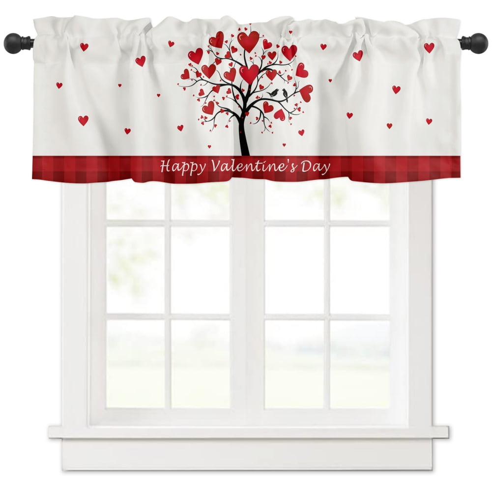 Gnome Valance for Window -Valentines Day Window Topper Curtain Valance ...