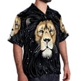 thumbnail image 2 of Leo Constellation Men's Printed Casual Button Down Short Sleeve Beach Shirts, 2 of 6