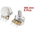 thumbnail image 2 of 5Pcs B Type 50K Ohm 6mm Split Knurled Shaft Rotary Linear Taper Potentiometer, 2 of 2