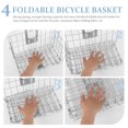 thumbnail image 3 of OULII 1Pc Silver Mountain Bike Basket Foldable Side Storage Container Convenient Use, 3 of 4
