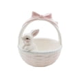 thumbnail image 3 of Canasta de Pascua de conejo de cerámica Cuencos de conejo de porcelana Mini estatua Centro de mesa 12cmx12cmx13.5cm, 3 of 9