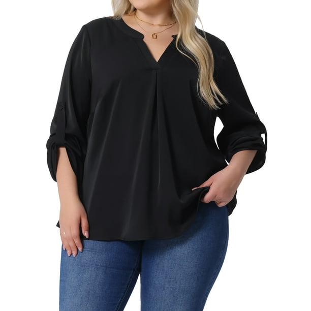 Blusa de Chiffon de Talla Grande para Mujer GRACE GRANDEUR, con