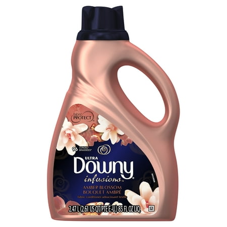 Downy Ultra Infusions Liquid Fabric Conditioner (Fabric Softener), Amber Blossom, 96 Loads 83 fl (Best Smelling Laundry Detergent Fabric Softener Combo)