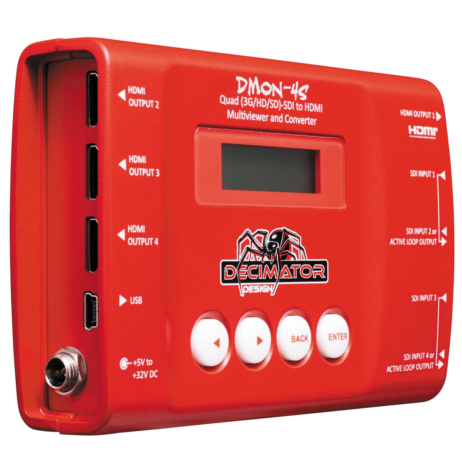 Decimator DMON-4S 4 x SD/HD/3G-SDI to HDMI Converter with