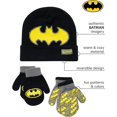 thumbnail image 2 of DC Comics Boys Winter Hat Set - Batman Beanie and 2 Pair of Gloves (Ages 2-4), 2 of 7