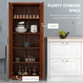 thumbnail image 4 of Tan 63" Kitchen Pantry Cabinet with 5 Shelves, Adjustable Storage Cabinet with 2 Doors, 23.5"W x 15.8"D x 63"H, 4 of 8