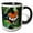 Black/White, variant on 3drose, Funny Cute Red Fox in the Forest Cartoon, 11oz Two-tone Blue Mug
