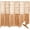 1#Natural,Solid Wood, variant on Tan and Cappuccino 4-Panel Folding Screen,Brown Wood Household Supplies Décor Privacy Screens