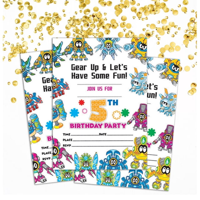 Darling Souvenir Multicolor Birthday Invitation Card 28 Pcs Fill or Write In Blank Invites Printable Party Supplies 5 x 7 Inches