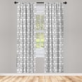 thumbnail image 2 of Ambesonne Damask Curtains, Flowers Leaves Silhouettes, Pair of 28"x63", Grey White, 2 of 4