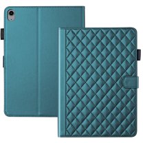For iPad (A16) 11th/10th Gen 11/10.9 inch 2025/2022 Case, Rhombus Pattern Multiple Viewing Angles Stand Slim Folio Cover (Green)