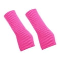 thumbnail image 6 of CUZIBR Womens Gloves Ladies Warm Solid Color Knit Fingerless Gloves Mittens Fashion Flowers Striped Open Fingers For Cycling Running Outdoor Activities, 6 of 6