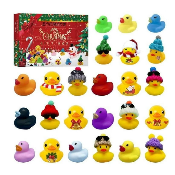 Christmas Advent Calendar New Christmas Rubber Ducks - Christmas Gifts for Kids Girl Boy Holiday Fun Duck Bath Toy for Toddler Baby Kids Party Favors Xmas Surprise Gift Idea