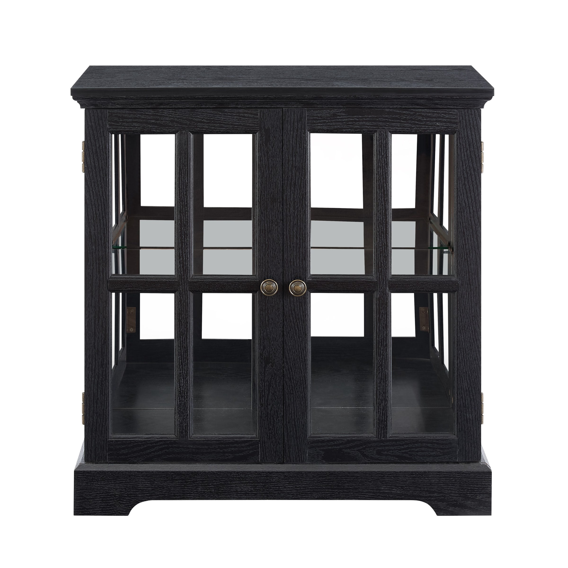 LED Curio Display Cabinet with Adjustable Shelves, Black