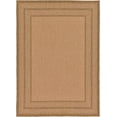 thumbnail image 3 of Unique Loom Outdoor Border Collection Area Rug - Multi Border (7' 1" x 10' Rectangle Tan/Light Brown), 3 of 7