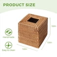 thumbnail image 4 of 3X para Caja de Pañuelos de Ratán, Soporte de Mimbre Cuadrado Tejido A Mano para Pañuelos Faciales, para Baño, Sala de Estar, Porta Pañuelos, 4 of 7