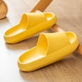 thumbnail image 2 of serony 2pcs Home Slippers EVA Non-slip Sandals Couples Open-Toe Thick Sole Slippers, Yellow, Suitable for Size 39-40, 2 of 8
