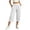 White, variant on cocolona Womens Solid Color Casual Capri Pants Elastic Waist Straight Wide Leg Lounge Cropped Trousers with Pockets