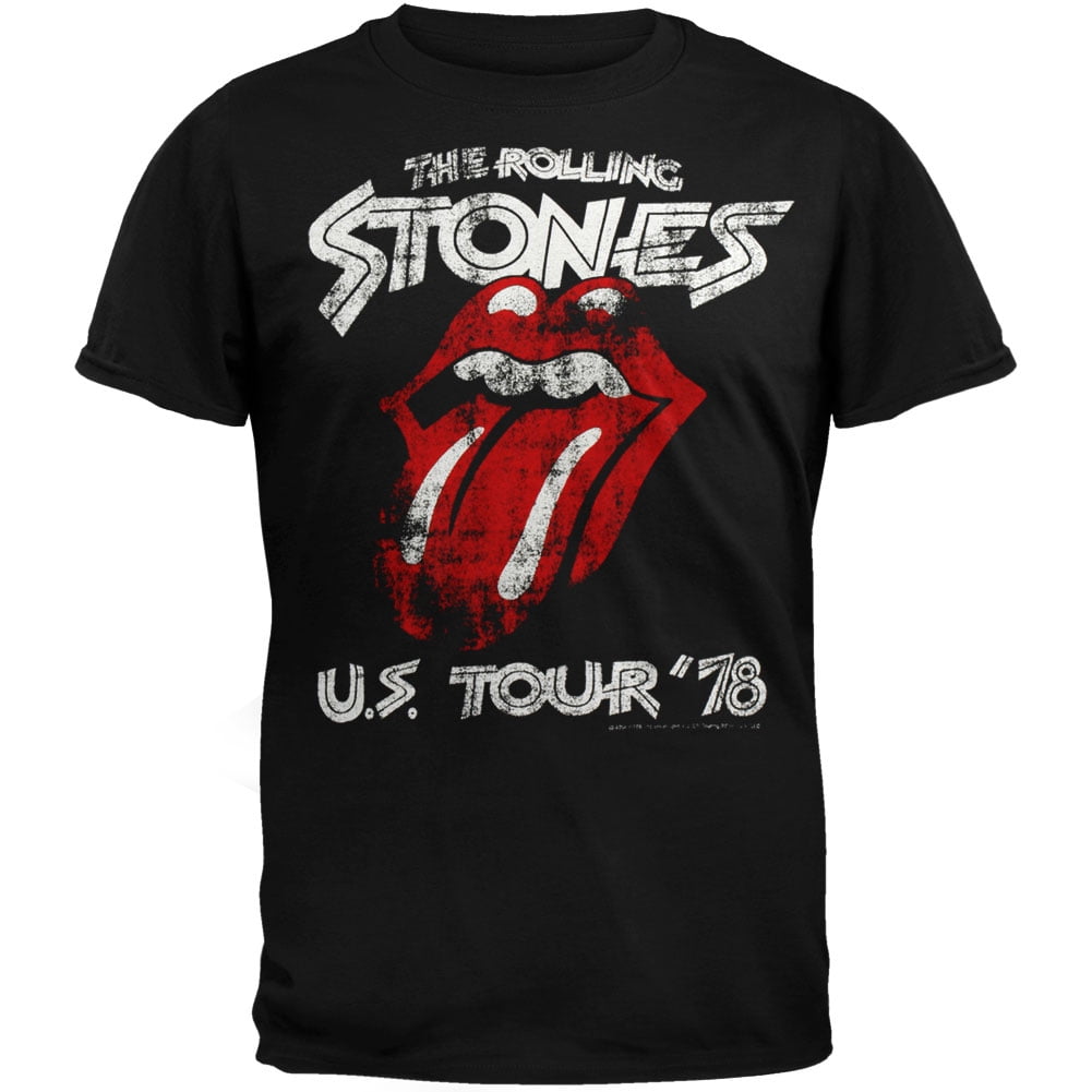 dubbellaag gracht bellen Rolling Stones Men's US Tour 78 Charcoal Soft Short Sleeve T Shirt -  Walmart.com