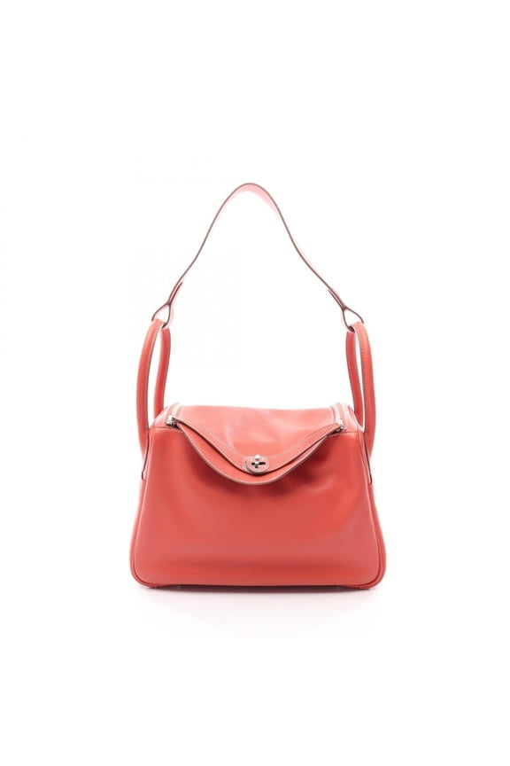 Pre-Owned Hermes Lindy 30 Shoulder Bag/Handbag, Leather, Veau Swift, Women's, Orange