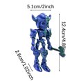 thumbnail image 2 of 3D Printed Vintage Skeleton Magnetic Figurine for Kitchen (Blue Silver), 2 of 7