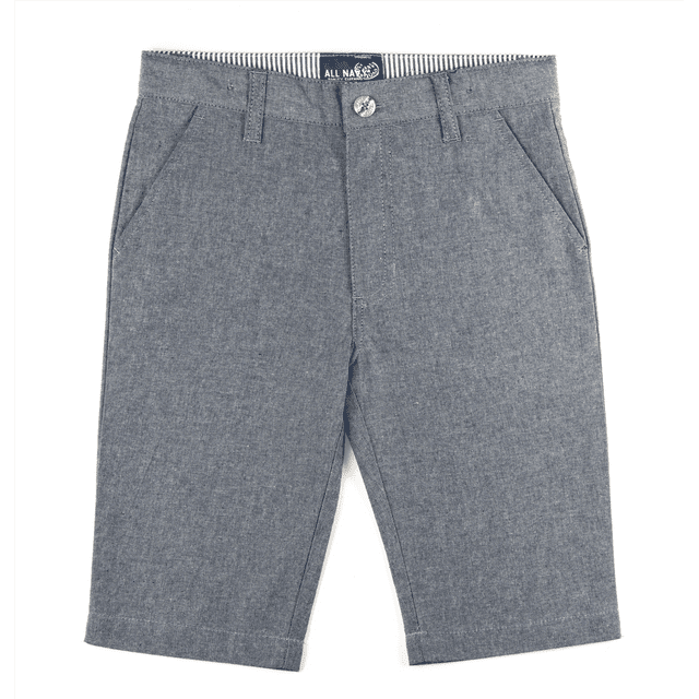 Buyless Fashion Shorts Garçon Pantalon devant Plat Coton Décontracté Coupe Droite