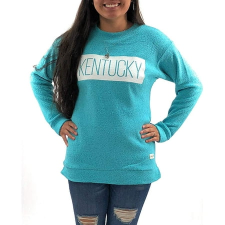 Aqua Sweatshirt - University of Kentucky Wildcats Womens Apparel Comfy Terry Sweatshirt Clothing Aqua