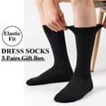thumbnail image 2 of FREE YOKA 5 Pairs Mens Dress Socks Classic Patterned Business Crew Cotton Socks Father Birthday Christmas Gifts ，BLACK2, 2 of 5