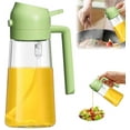 thumbnail image 2 of Kitchen Maiden 2 In 1 Oil Dispenser, 2 in 1 Glass Oil Sprayer & Dispenser, Olive Oil Dispenser Bottle, 470ml Oil Spray for Cooking (Green), 2 of 5