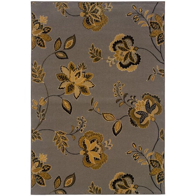 Oriental Weavers Stella 3'10" x 5'5" Machine Woven Rug in Gray