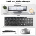 thumbnail image 3 of 102 Keys Wireless Keyboard and Mouse Combo, 2.4G+Bluetooth Dual-Mode Rechargeable Cordless USB Keyboard and Mouse, Silent Keyboard and Mouse with Multimedia Keys for Computer/Laptop/Windows/Mac,Black, 3 of 7