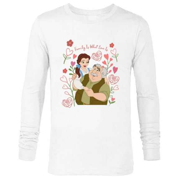 Disney Princess Belle Dad & Daughter Family Is What Love Is - Long Sleeve T-Shirt for Men - Customized-White