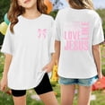 thumbnail image 2 of WENXIAOO T-Shirts à Manches Courtes pour Filles Col Ras du Cou T-Shirts Graphiques Mode pour Enfants Filles Vêtements d'Été Vêtements pour Petites Filles, 2 of 4