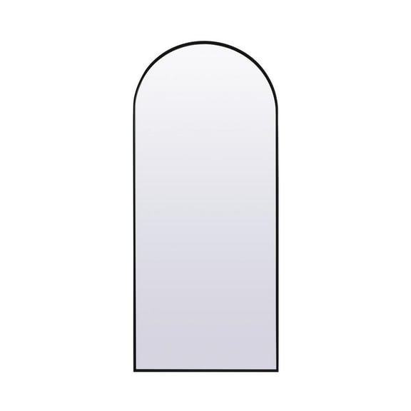 Elegant Decor Metal Frame Arch Full Length Mirror 32x76 Inch in Black