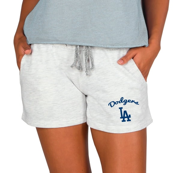 Women's Concepts Sport Ash Los Angeles Dodgers Mainstream French Terry Tri-Blend Shorts