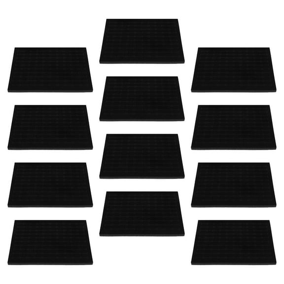 BESTYASH 12Pcs Black Velvet Jewelry Tray Liners Soft Sponge Inserts for Jewelry Organizer and Display