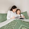 thumbnail image 4 of Erosebridal Aztec Aesthetic Queen Comforter Set, Green Bedding Comforter Set, Gray Reversible 3-Piece, 1 Comforter and 2 Pillowcases, 4 of 6