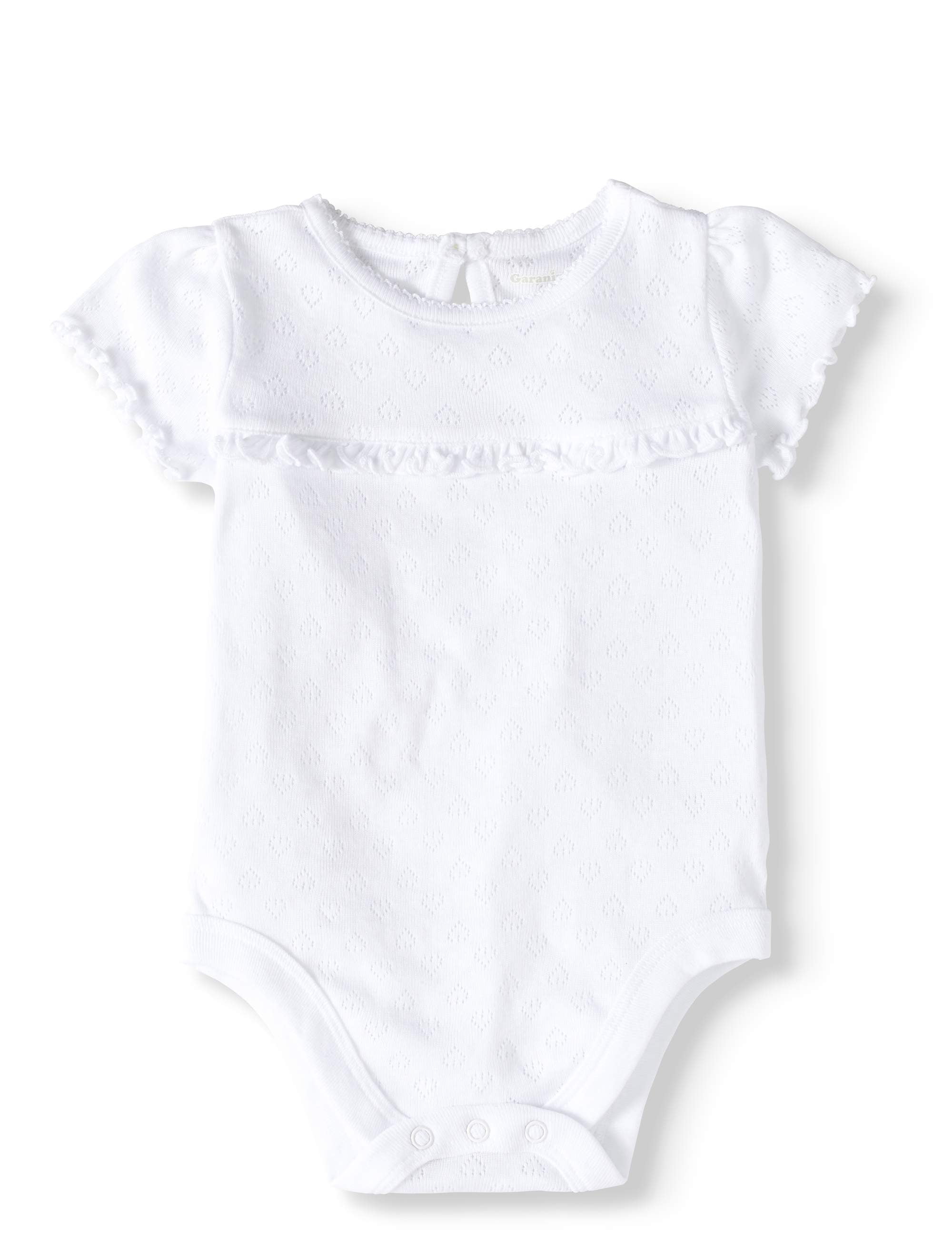 Baby Girl Short Sleeve Solid Pointelle Bodysuit - Walmart.com